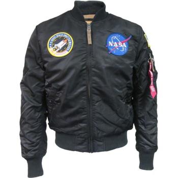 Alpha Men's MA-1 VF NASA Bomber Jacket, Black 03, M