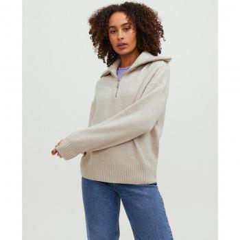Jersey de punto con cremallera para mujer