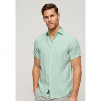 Camisa informal de lino Studios verde Superdry