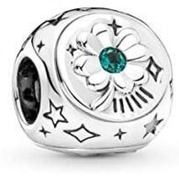 Silver Three-Sided Clover, Horseshoe & Ladybug Charm
