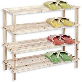 TIENDA EURASIA® Zapatero de Madera Natural. Estantería Disponible en 3 tamaños. Diseño Sencillo y Compacto. Ideal para Cualquier rincón de tu hogar.