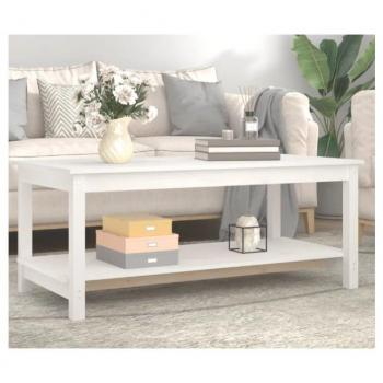 Mesa de centro de madera maciza de pino blanco 110x55x45 cm vidaXL