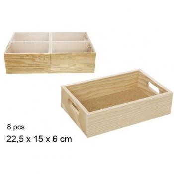 Caja de Madera para Almacenamiento - 25,5x15x6cm