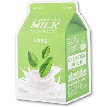 A'PIEU Green Tea Milk One Pack Sheet Mask - Soothing Hydration for Oily and Combination Skin - 21g