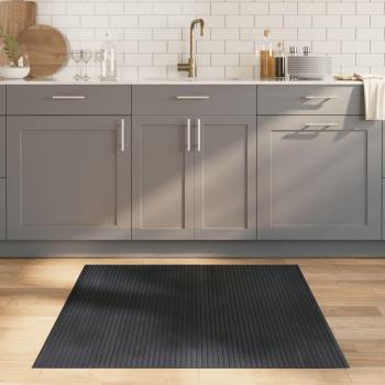 Alfombra rectangular de bambú gris 100x100 cm