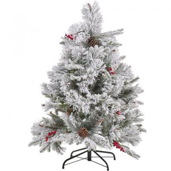 Árbol de Navidad Masala 120 cm verde con efecto nieve, material sintético, planta artificial para decoración del hogar