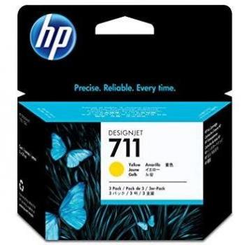 HP Ink Yellow No. 711 CZ136A Pack of 3