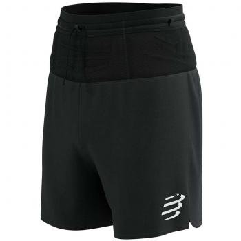 Pantalones de trail Compressport Racing 2-in-1 para hombre, color negro, con diseño de dos en uno, ideal para actividades al aire libre y carreras