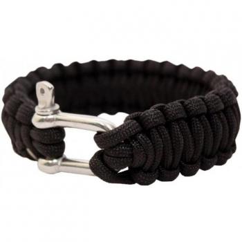 Bushcraft BCB - Pulsera (Cierre metálico), diseño de Cuerdas, Color Negro