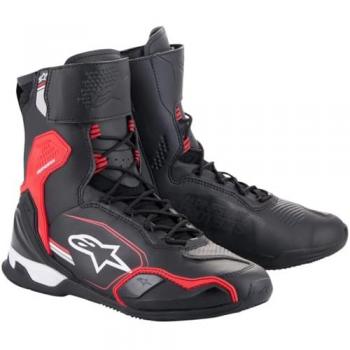 Zapatillas de Moto Alpinestars Superfaster - Diseño Vanguardista - Protección Integral - Negro-Gris-Rojo Brillante (Tamaño 41)