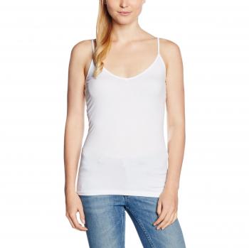Vero Moda NOS Damen Top VMMAXI MY SOFT V SINGLET NOOS, Weiß