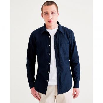 Camisa de hombre slim fit de manga larga Dockers con mini rayas y bolsillo en el pecho
