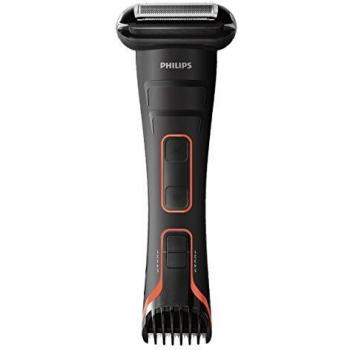 Philips BodyGroom TT2039/32 - Afeitadora corporal inalámbrica, con cabezal de recorte y de afeitado, 50 min de uso/8 h de carga, negro y naranja