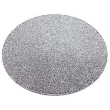 Alfombra Redonda San Miguel Plateada 92, Liso, Color Sólido Gris, 170 cm