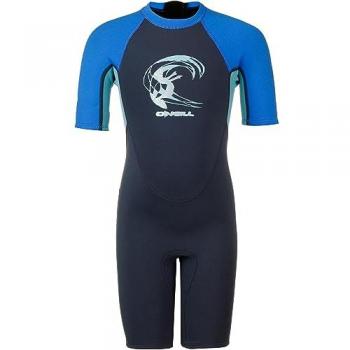 O'Neill Wetsuits Traje Neopreno Infantil Reactor Spring 2 mm Con Cremallera Trasera, Manga Corta, Azul Marino/Negro