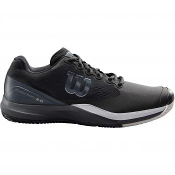 Wilson Rush Pro 3.0 Clay, Zapatilla de Tenis, para Todo Tipo de Superficies, tenistas de Cualquier Nivel para Hombre, Negro/Gris/Blanco, número 40 1/3 EU