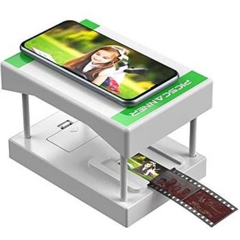 Rybozen White Mobile Film Scanner, Convierte Diapositivas y Negativos de 35 mm en Fotos Digitales con su cámara de Smartphone, Juguetes con retroiluminación LED