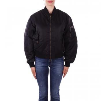 Women's Nylon Bomber Jacket - GUESS Black