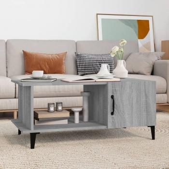 Mesa de centro Sonoma gris 90x50x40 cm madera multicapa contrachapada