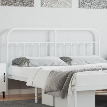 vidaXL Metal Headboard White 180 cm