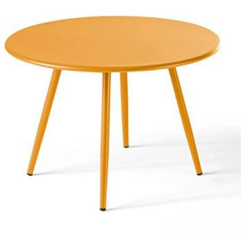Mesa de Centro Redonda de Metal Amarillo Palavas - Oviala