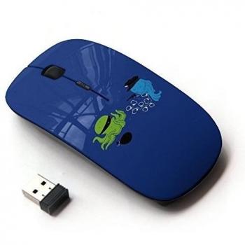 KawaiiMouse [ Ratón óptico 2.4G inalámbrico ] Cartoon Funny Upbeat Blue