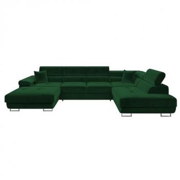 Sofá rinconero Comfivo S103 con función de descanso y caja de ropa de cama, 346x203x70cm