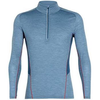 Icebreaker Camiseta Funcional Strike Lite LS con Media Cremallera, Hombre, 104269401M, Granite Blue/Prussian Blue, Medium