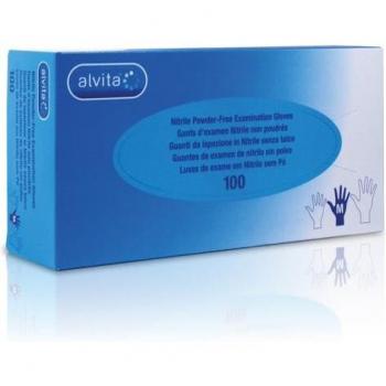 Alvita Guantes Nitrilo Sin Polvo Talla L 100 unidades