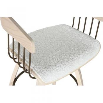 Taburete Blanco de Madera Home ESPRIT 51,5 x 47,5 x 94,5 cm con tapizado de poliéster