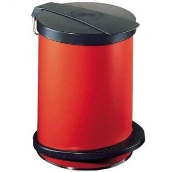 WESCO 111 212-02 - Papelera con Pedal, Acero, Color Rojo