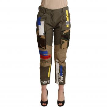 Dolce & Gabbana Green Military Cargo Trouser Cotton Pants - IT38|XS, Cropped Trousers, female, Multicolor, Size: 2XS Logo Cargo Pants with Multicolor Detailing