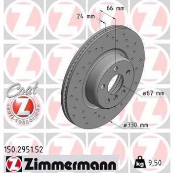 Disco de freno ZIMMERMANN 150.2951.52