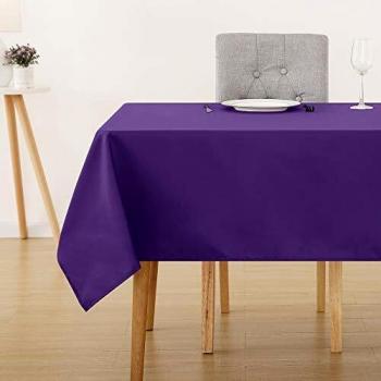 Deconovo Manteles Mesa Rectangular Oxford para Cocina 150 x 300 cm Púrpura
