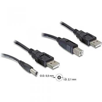Kit de Cables DeLOCK 2x USB-A a DC + USB-B, 30 cm