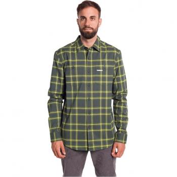 Camisa de hombre Trangoworld Zernez manga larga verde gris - L