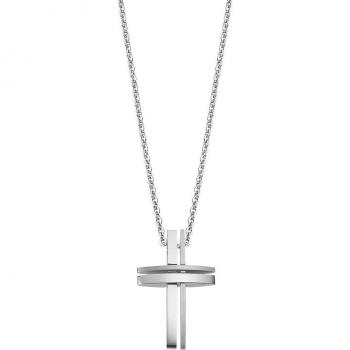 Collar Lotus Style LS1984-1/3 Men In Black Acero Inoxidable 316L con Colgante en Forma de Cruz para Hombre