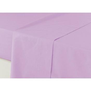 Sábana Encimera de Algodón Percal 200 Hilos Malva - Sábanas Lisas Transpirables y Duraderas