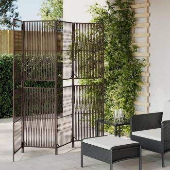 Biombo de 4 paneles ratán sintético marrón vidaXL