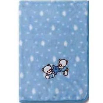 Pirulos 85222203 - Manta microfibra, mini, 80 x 110, osos estrella, color azul