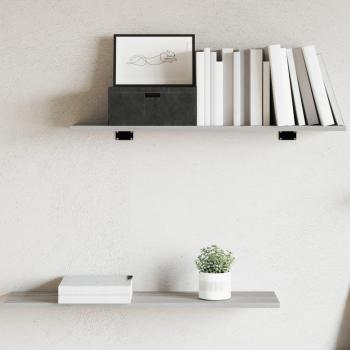 Estantes de Pared 4 piezas Sonoma gris 80x20x1,5 cm madera multicapa