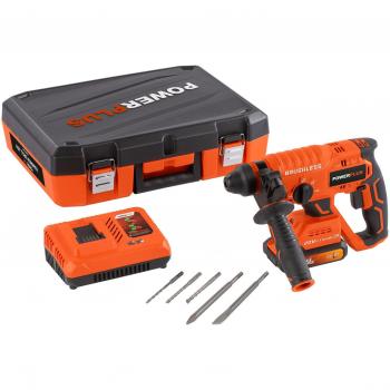 Martillo Percutor Powerplus POWDP15640 con Batería 20V 2.0Ah, Cargador y 5 Accesorios