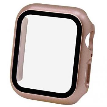 Funda Protectora Ultra Delgada con Cristal Templado Rosa Oro para Apple Watch 4/5/6/SE (44mm)