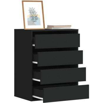 Cajonera de esquina madera de ingeniería negra 60x41x76 cm