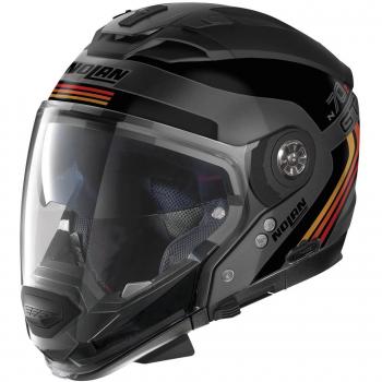 Casco Jet Nolan N70-2 GT 06 Jetpack Gris-Negro-Naranja con sistema N-Com, talla M, diseño aerodinámico, visera ajustable y ventilación optimizada