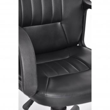 Navy Blue Furniture Silla giratoria de oficina para el escritorio, 5 ruedas giratorias, cómoda, ajustable, piel sintética, negro