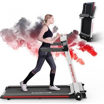 CITYSPORTS Cinta de Correr Plegable CS-WP5, Eléctrica 2HP a 15 km/h, Pantalla LED Controlable con Luz Ambiental, Fácil de Mover y Almacenar, Fitness Oficina/Hogar Tranquilo, Negro, Talla única