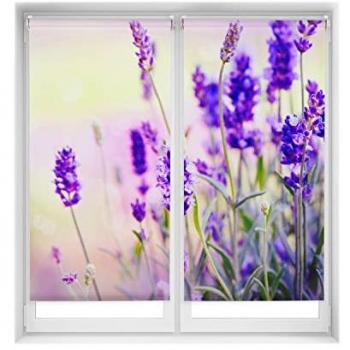 Pack x 2 Estores Enrollables Opacos EasyFix Lavanda - Estores Sin Taladro Elegantes y Prácticos 65x150 cm