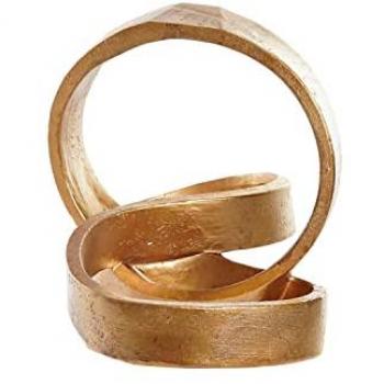Figura Decorativa Abstracta de Resina Dorada DKD Home Decor (24 x 16 x 18 cm)