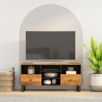 Mueble de TV vidaXL madera acacia y madera de ingeniería 100x33x46 cm, color marrón